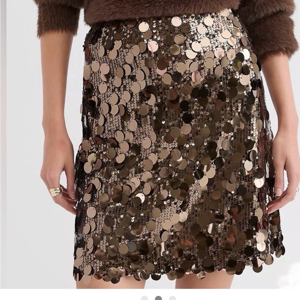 LOFT Brown Sequin Mini Skirt